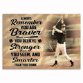 Personalized Always Remember You Are Braver Photo Canvas – Brick Wall