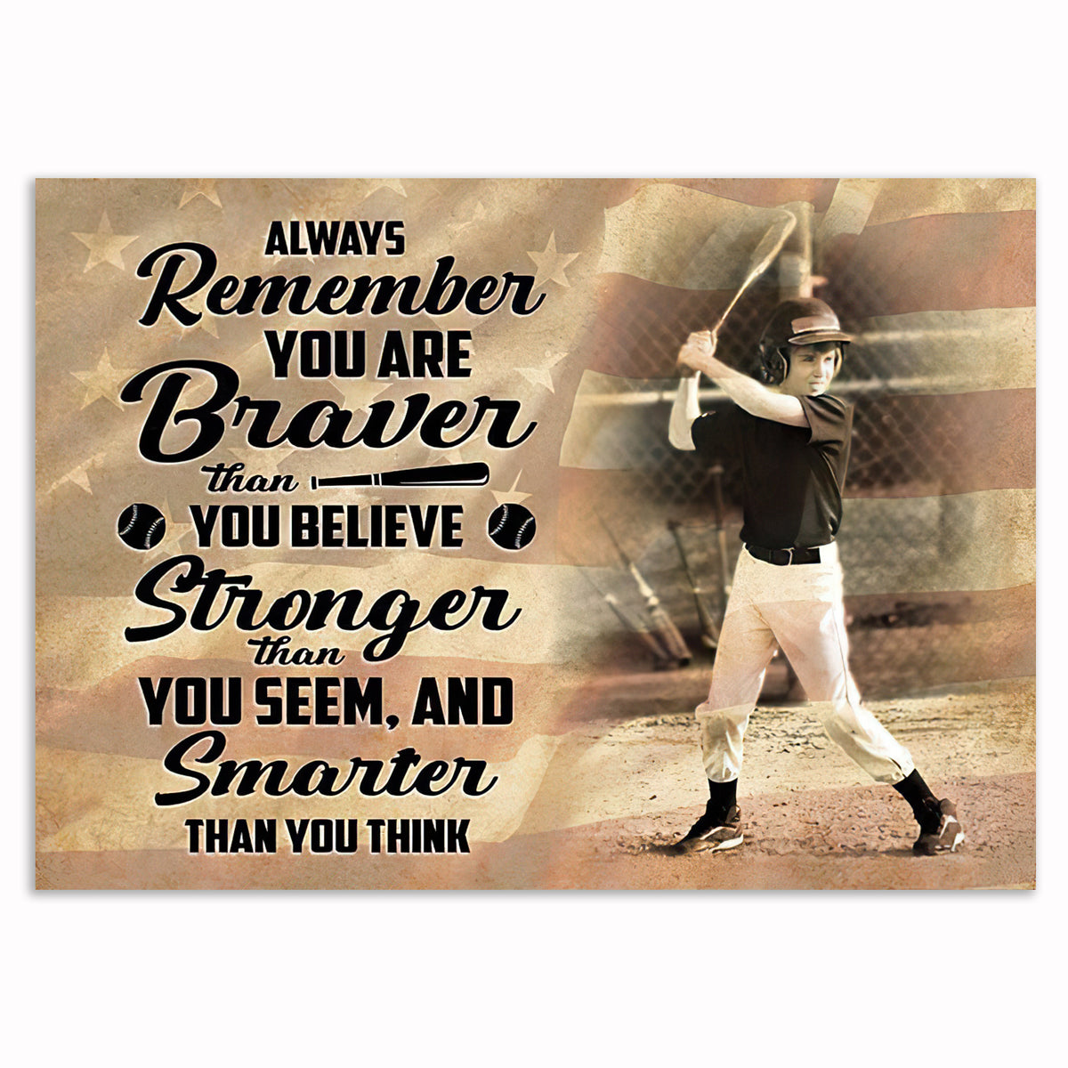 Personalized Always Remember You Are Braver Photo Canvas – Brick Wall