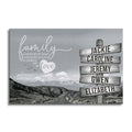 Personalized Family Road Sign Canvas – Custom Names Black And White