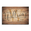 Personalized Rustic Family Name Canvas – Custom Surname Script Wall