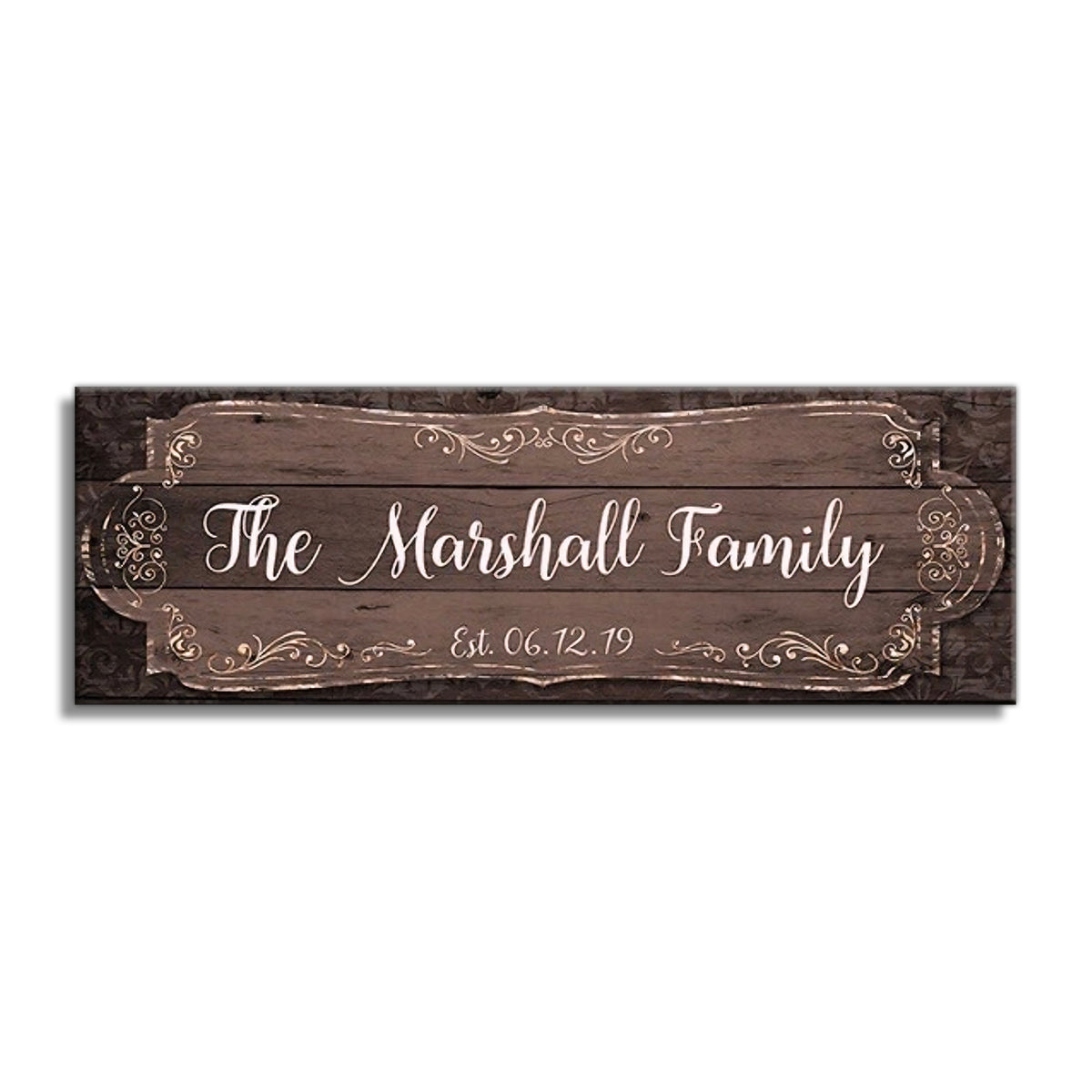 Personalized Family Name Panoramic Canvas – Custom Surname Wide Wall