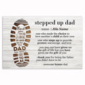 Personalized Stepped Up Dad Canvas – Custom Name Stepfather Father's