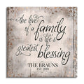 Personalized The Love Of A Family Canvas – Custom Surname And Year