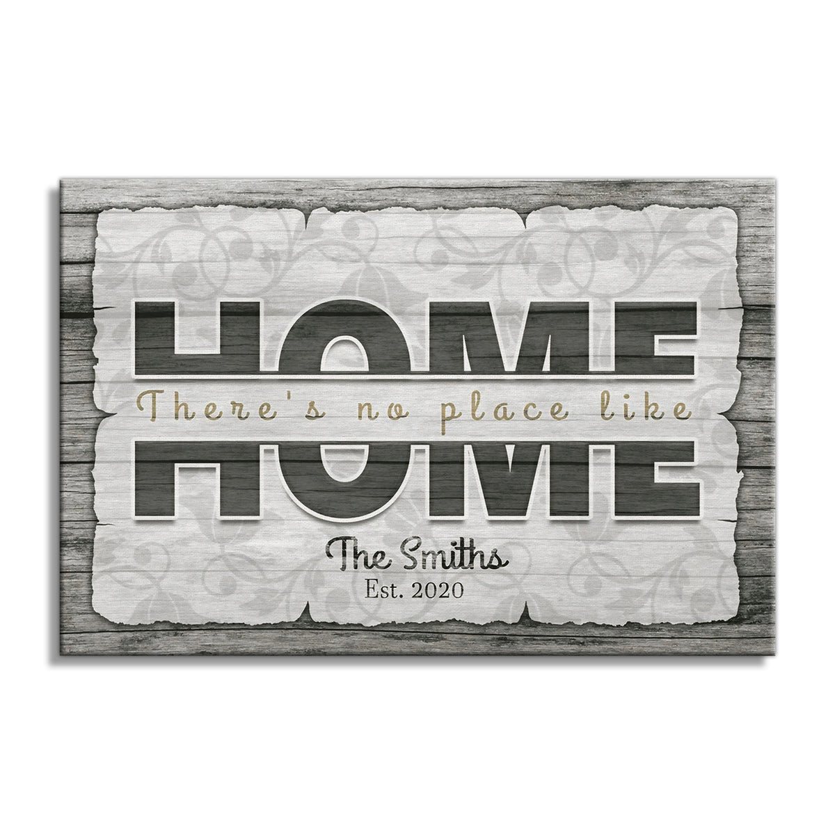 Personalized There's No Place Like Home Canvas – Custom Family Name