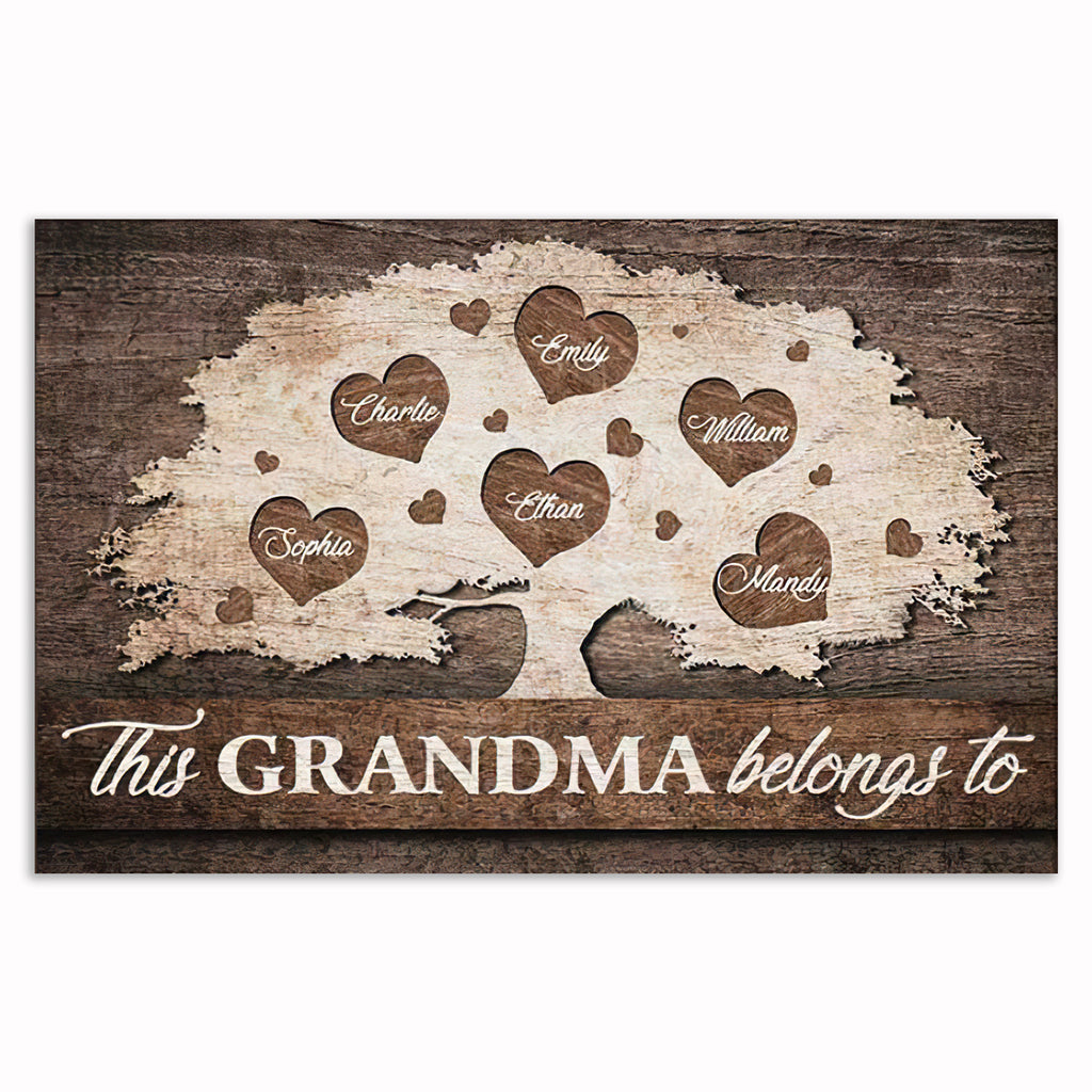 Personalized This Grandma Belongs To Canvas – Custom Grandchildren