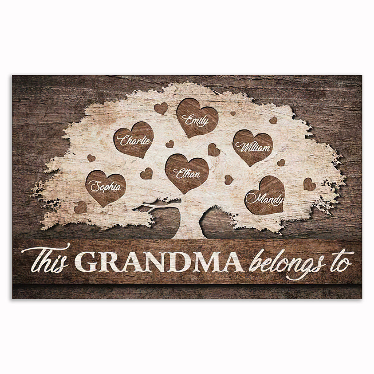 Personalized This Grandma Belongs To Canvas – Custom Grandchildren