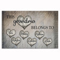 Personalized This Grandma Belongs To Grey Canvas – Custom Names Wall