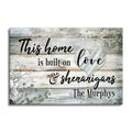 Personalized Home Built On Love And Shenanigans Canvas – Custom Family