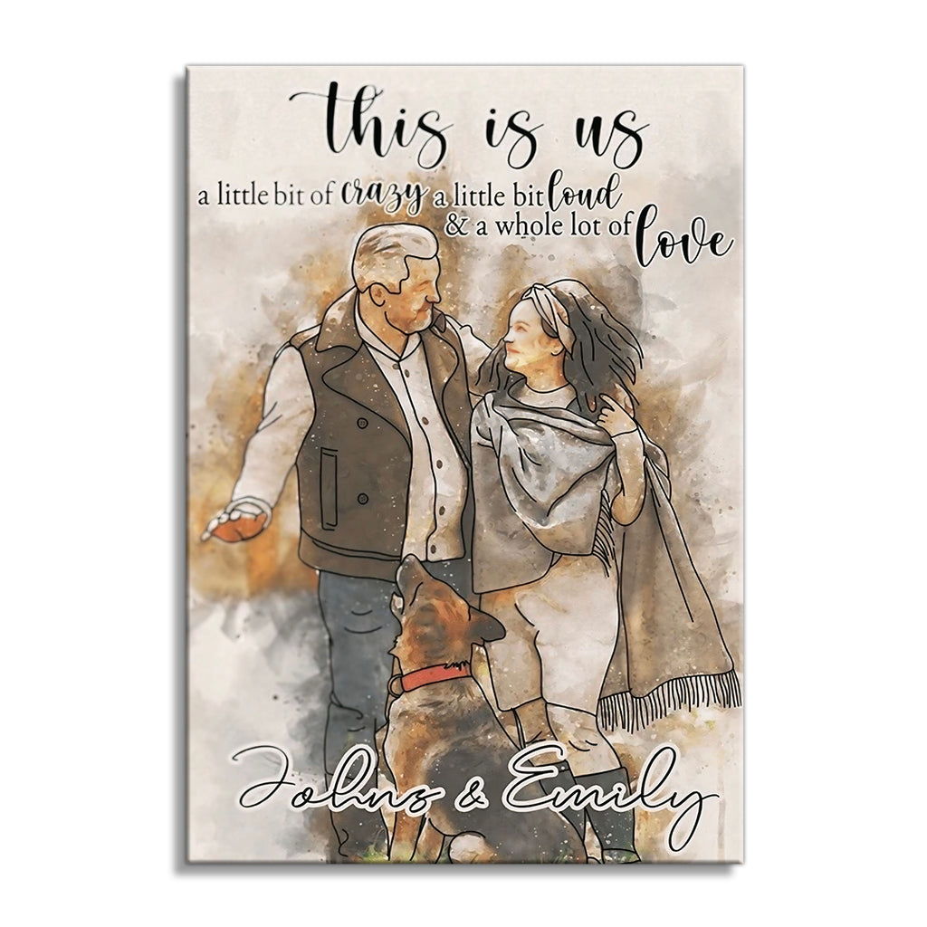 Personalized This Is Us Family Line Art Canvas – Custom Portrait Names