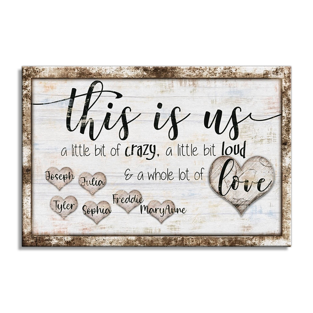 Personalized This Is Us Red Truck Canvas – Custom Names Farmhouse Art