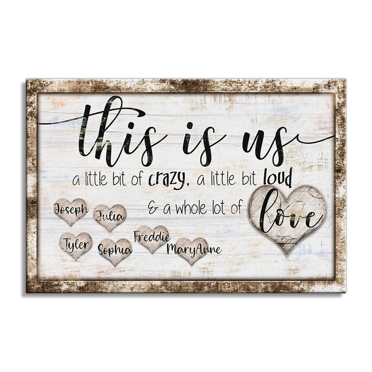 Personalized This Is Us Red Truck Canvas – Custom Names Farmhouse Art