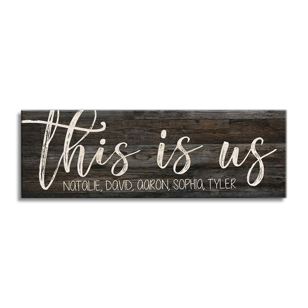 Personalized This Is Us Panoramic Canvas – Custom Names Wide Family