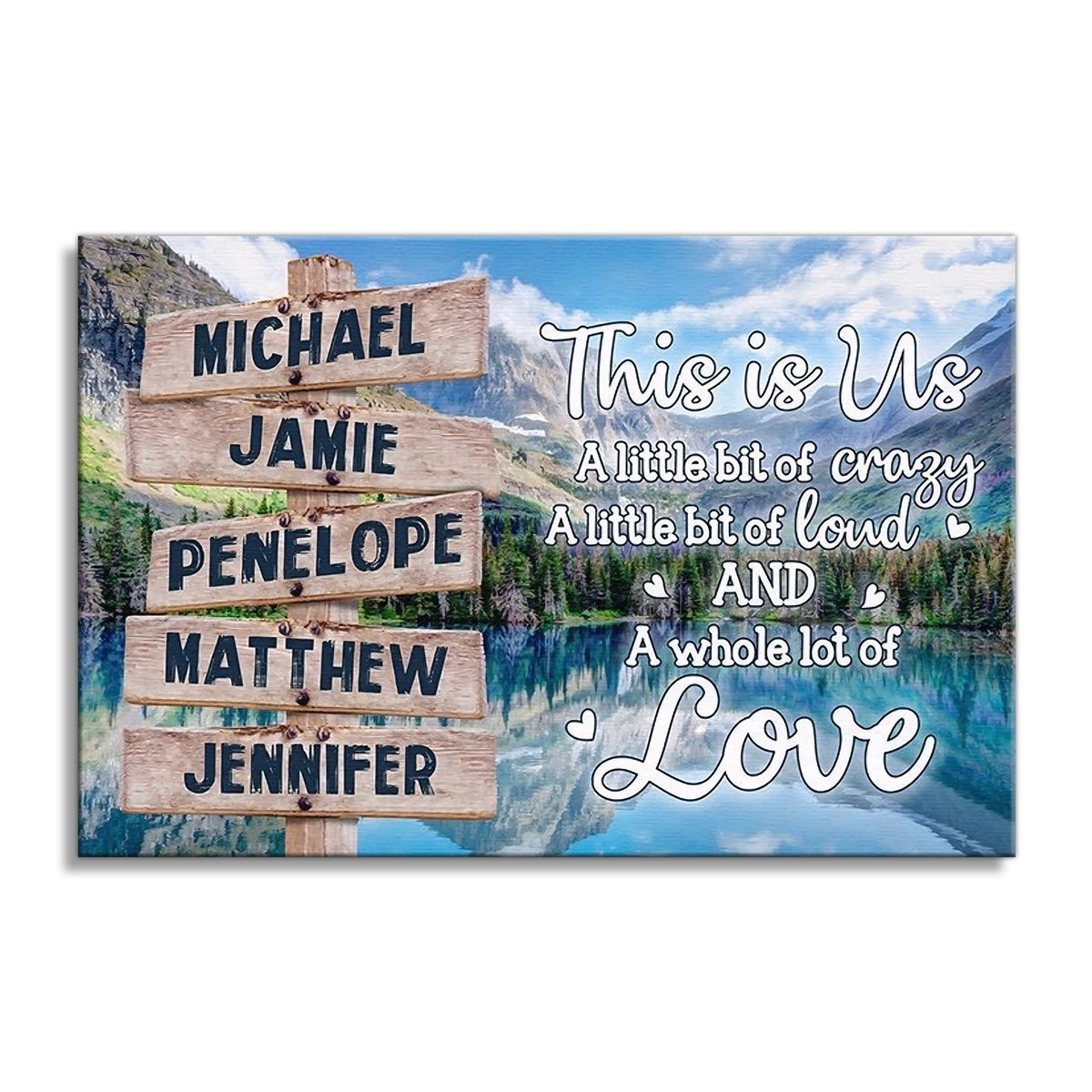 Personalized This Is Us Street Sign Canvas – Custom Names Coastal Wall