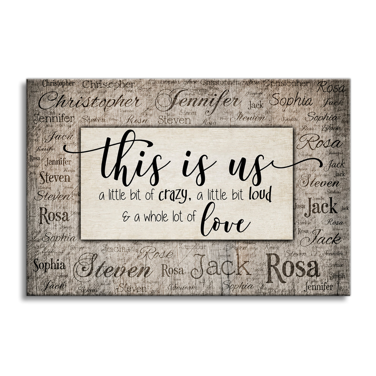 Personalized This Is Us Names In Background Canvas – Custom Family Art
