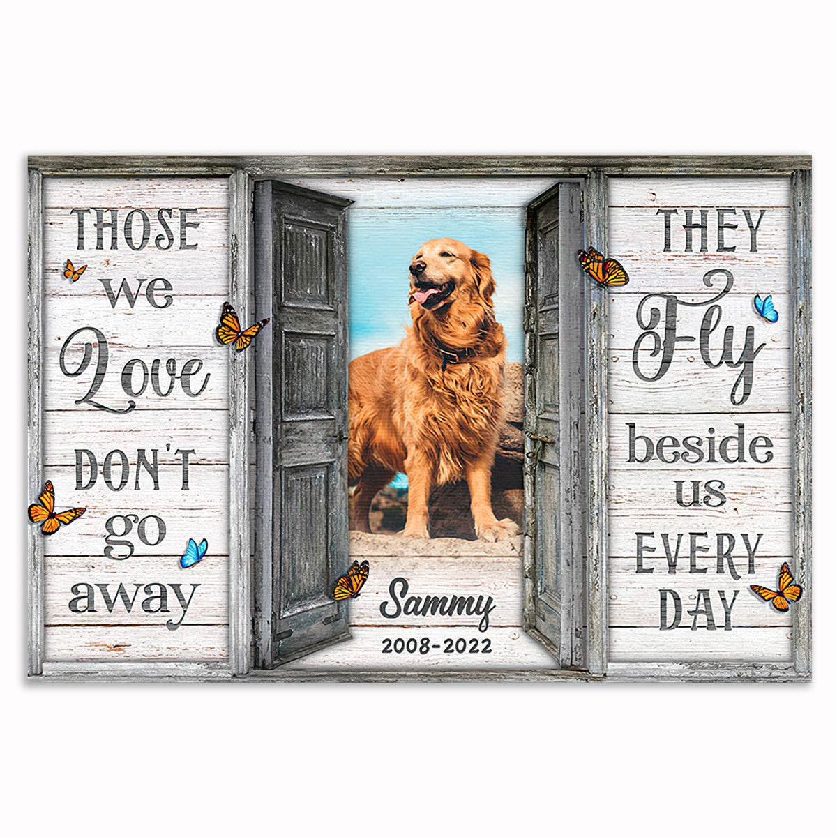 Personalized Pet Memorial Window Canvas – Custom Photo And Name Pet