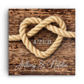 Personalized Tie The Knot Canvas – Custom Names And Wedding Date Wall