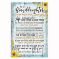 Personalized To My Granddaughter Canvas – Custom Name Teal Letter Wall