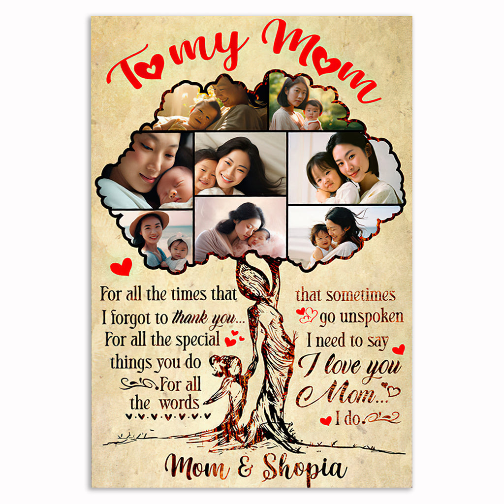 Personalized To My Mom Tree Canvas – Custom Names Mother's Day Letter