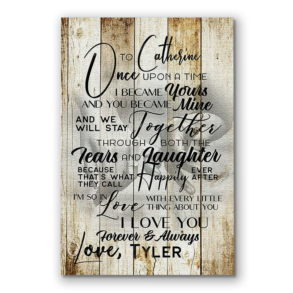 Personalized To My Wife Once Upon A Time Canvas – Custom Names Letter