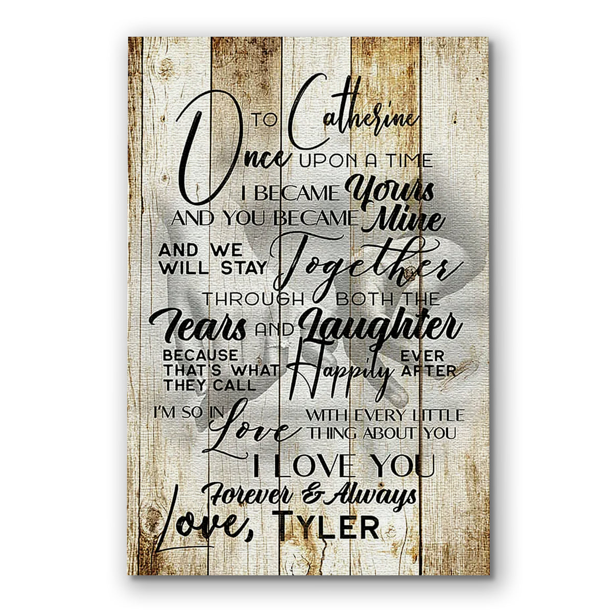 Personalized To My Wife Once Upon A Time Canvas – Custom Names Letter