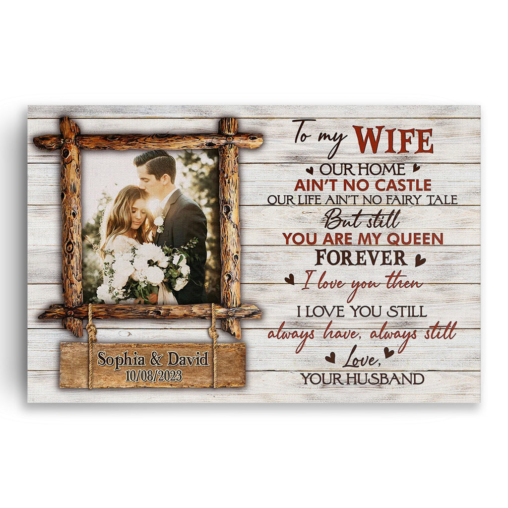 Personalized To My Wife Photo Canvas – Custom Photo And Letter