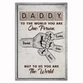 Personalized Daddy Hand In Hand Canvas – Custom Kids Names Father's
