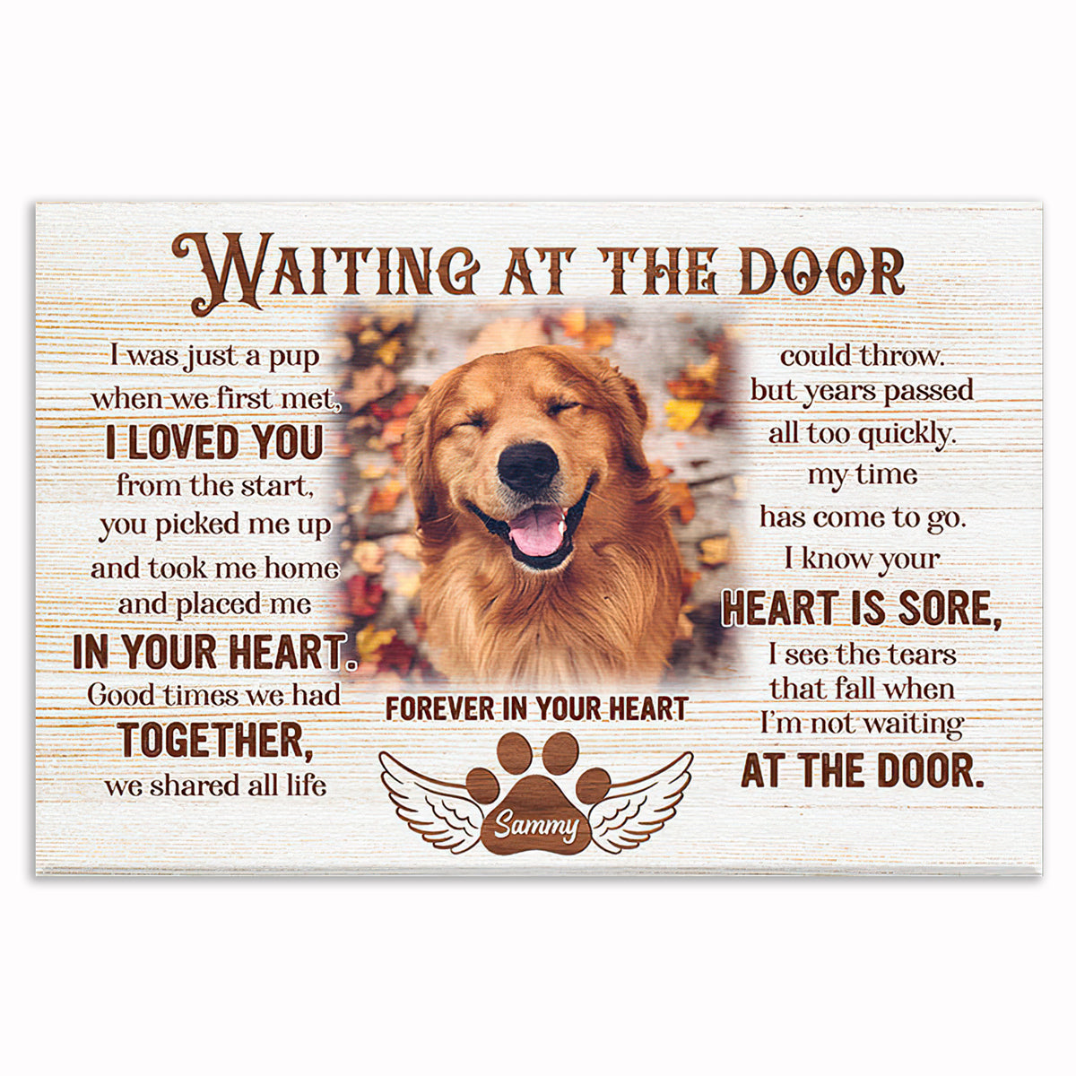 Personalized Waiting At The Door Dog Canvas – Custom Photo Pet