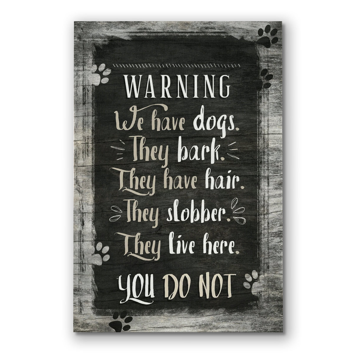 Personalized Warning We Have Dogs Canvas – Custom Family Name Funny