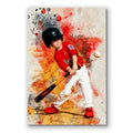 Personalized Baseball Watercolor Canvas – Custom Photo Painted Player