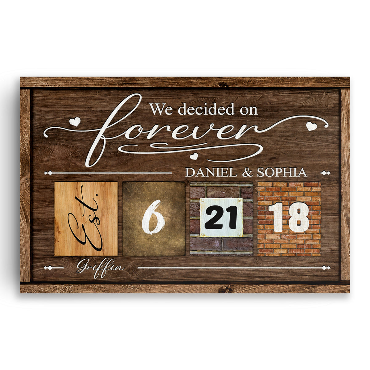 Personalized We Decided On Forever Canvas – Custom Names And Wedding