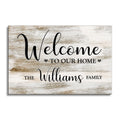 Personalized Welcome To Our Home Canvas – Custom Family Name Entryway