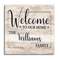 Personalized Welcome To Our Home Square Canvas – Custom Family Name