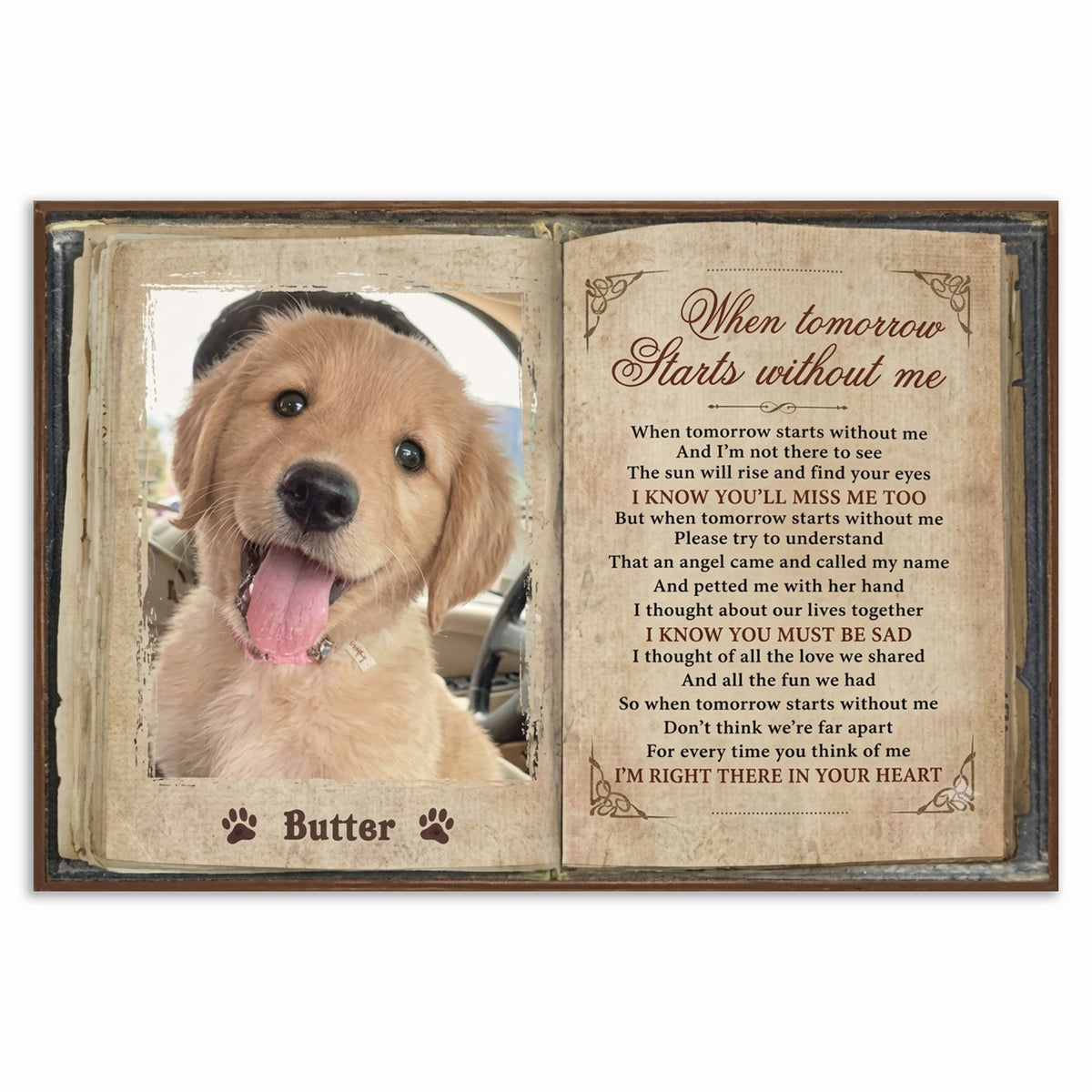 Personalized When Tomorrow Starts Without Me Pet Canvas – Custom Photo