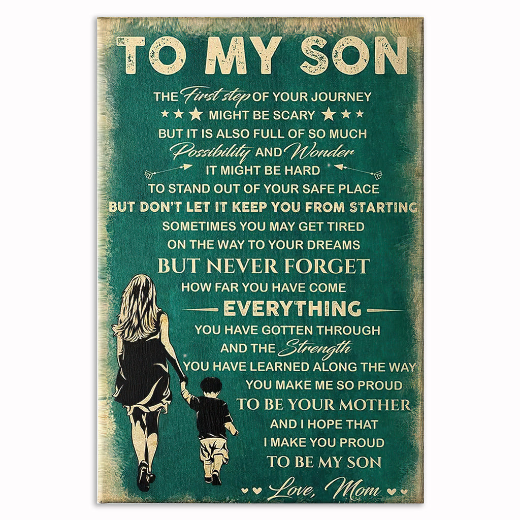 Personalized To My Son You Make Me Proud Canvas – Custom Name Letter