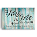 Personalized You Me And The Dogs Canvas – Custom Names Couple And Pets