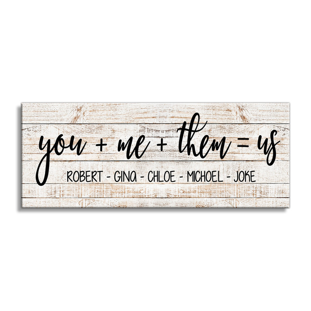 Personalized You Me Them Us Panoramic Canvas – Custom Family Names