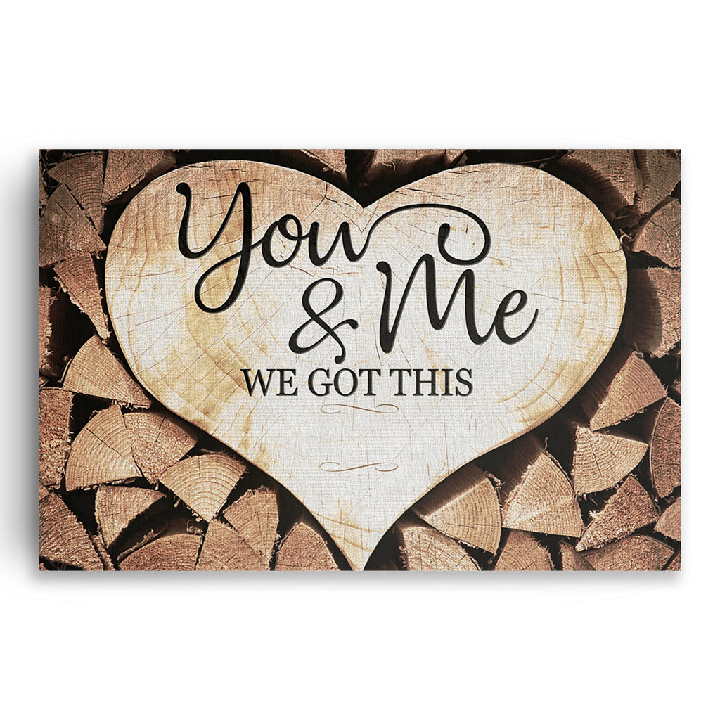 Personalized You And Me We Got This Heart Canvas – Custom Names Wall