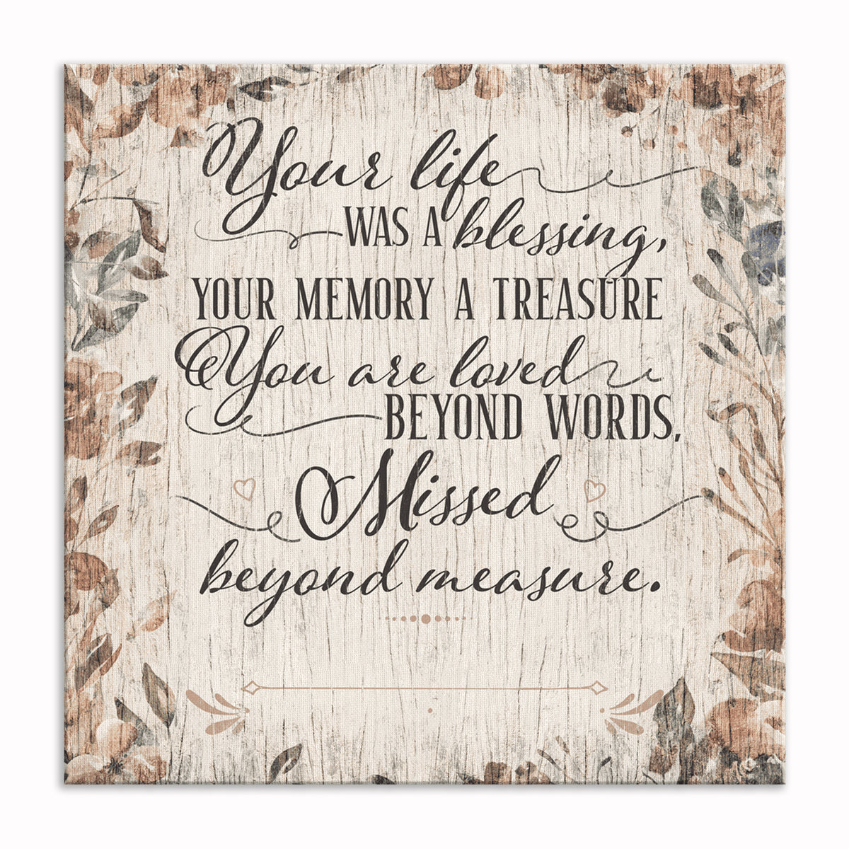 Personalized Your Memory A Treasure Canvas – Custom Name Floral
