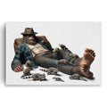 Funny Sasquatch And Raccoon Canvas – Quirky Animal Wall Art
