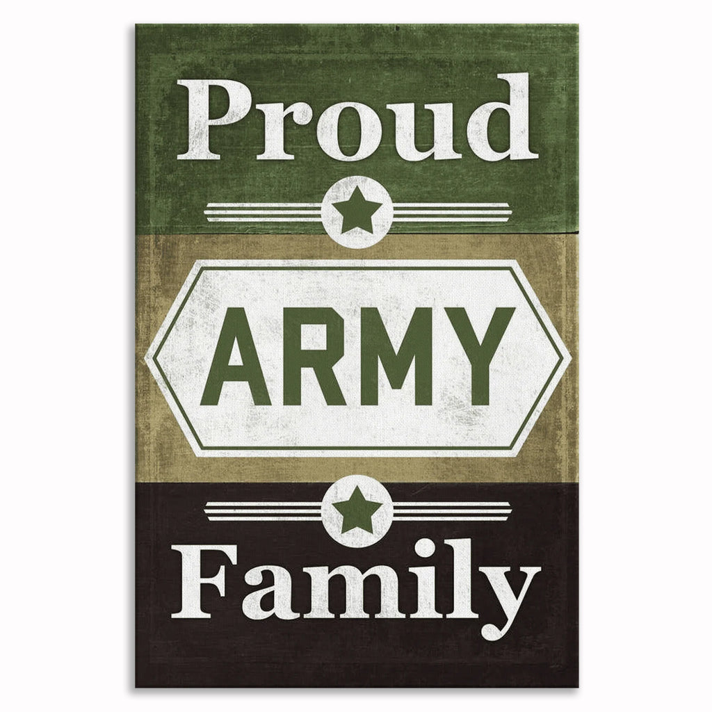 Proud Army Family Canvas Wall Art – Military Family Wall Decor