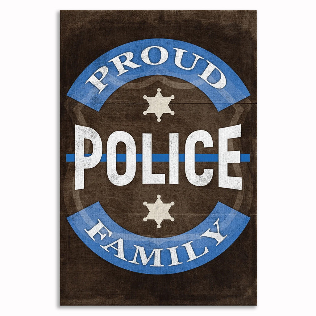 Proud Police Family Canvas Wall Art – Law Enforcement Family Decor