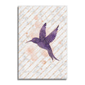 Purple Hummingbird Canvas Wall Art – Minimal Bird Wall Decor