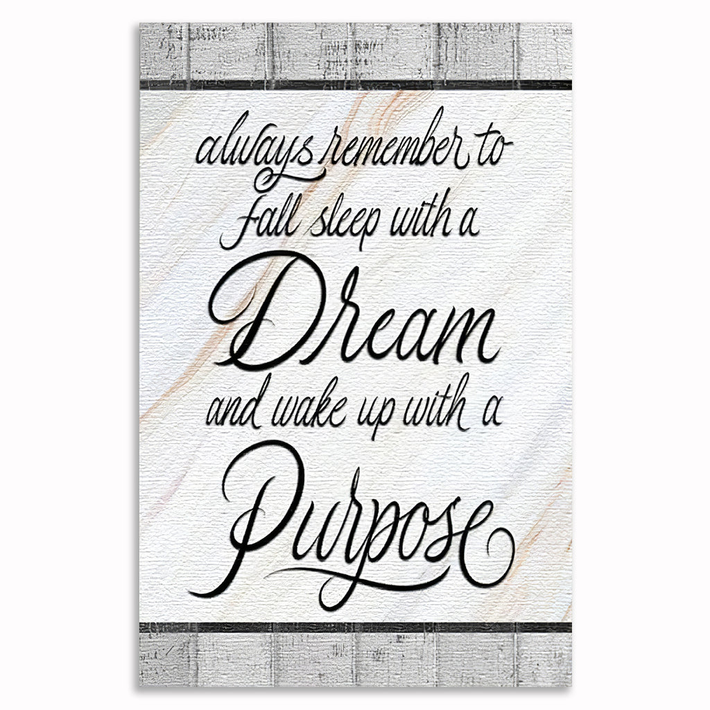 Always Remember To Dream Canvas – Inspirational Bedroom Wall Art