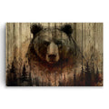 Rustic Woodland Bear Canvas – Cabin And Lodge Wall Art