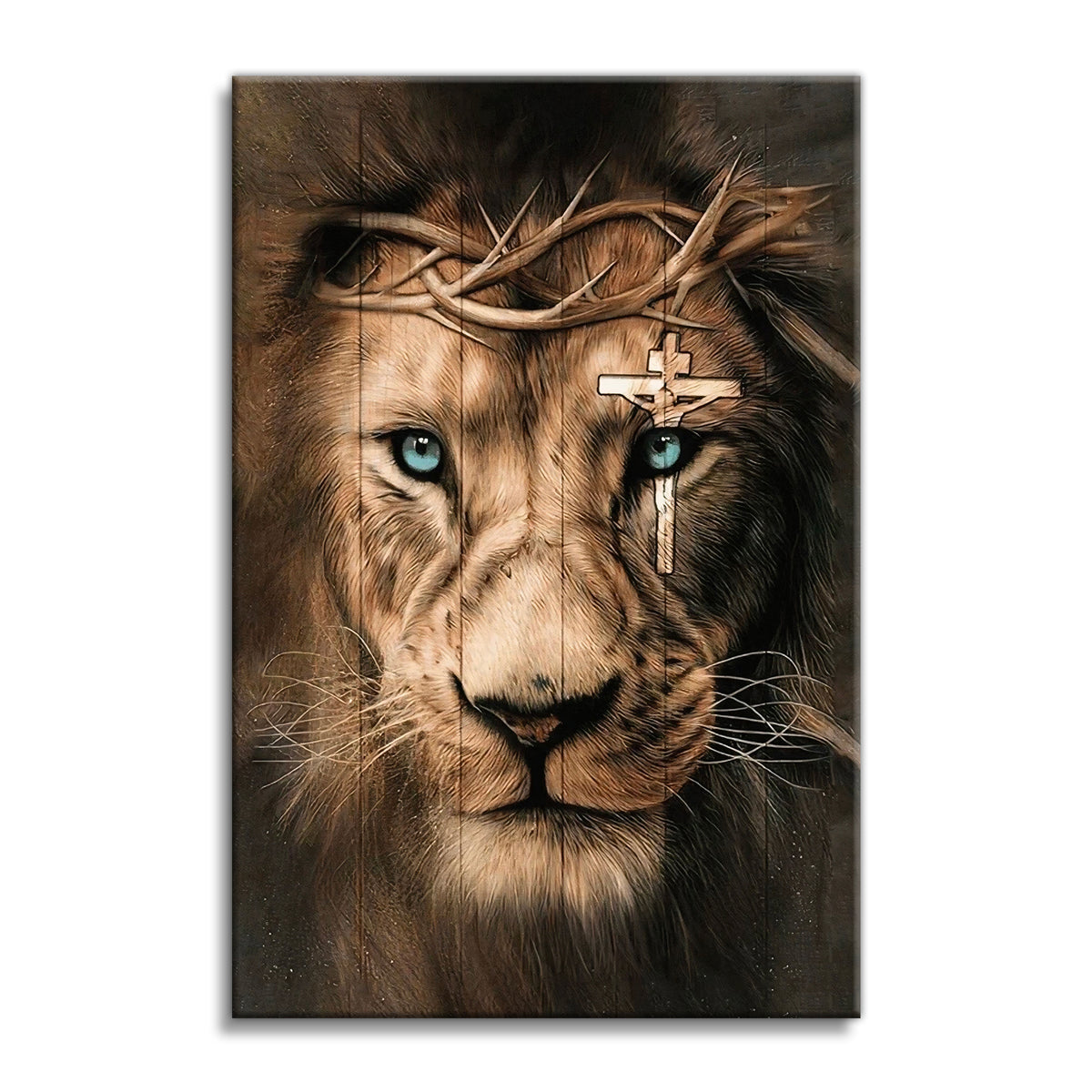 Lion With Christ In The Eye Canvas – Christian Wall Decor