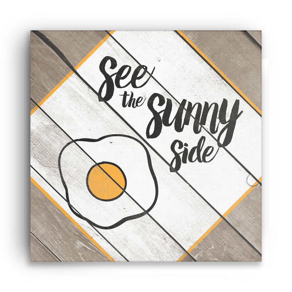 See The Sunny Side Canvas – Funny Kitchen Egg Wall Art