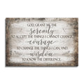 Serenity Prayer Canvas Wall Art – Rustic Christian Wall Decor