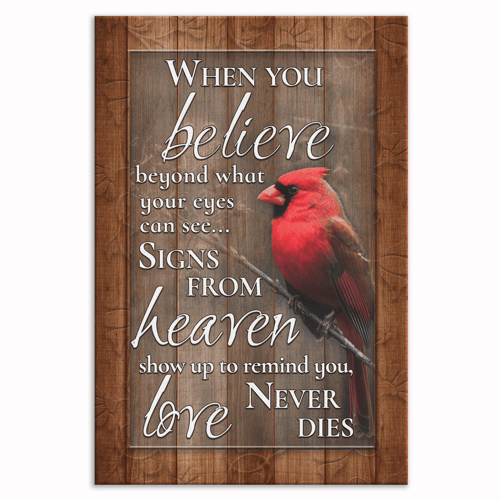 When You Believe Cardinal Canvas – Memorial Wall Art