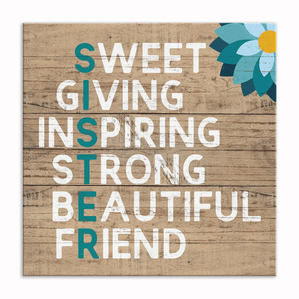 Sister Acrostic Canvas Wall Art – Gift For Sister Wall Decor