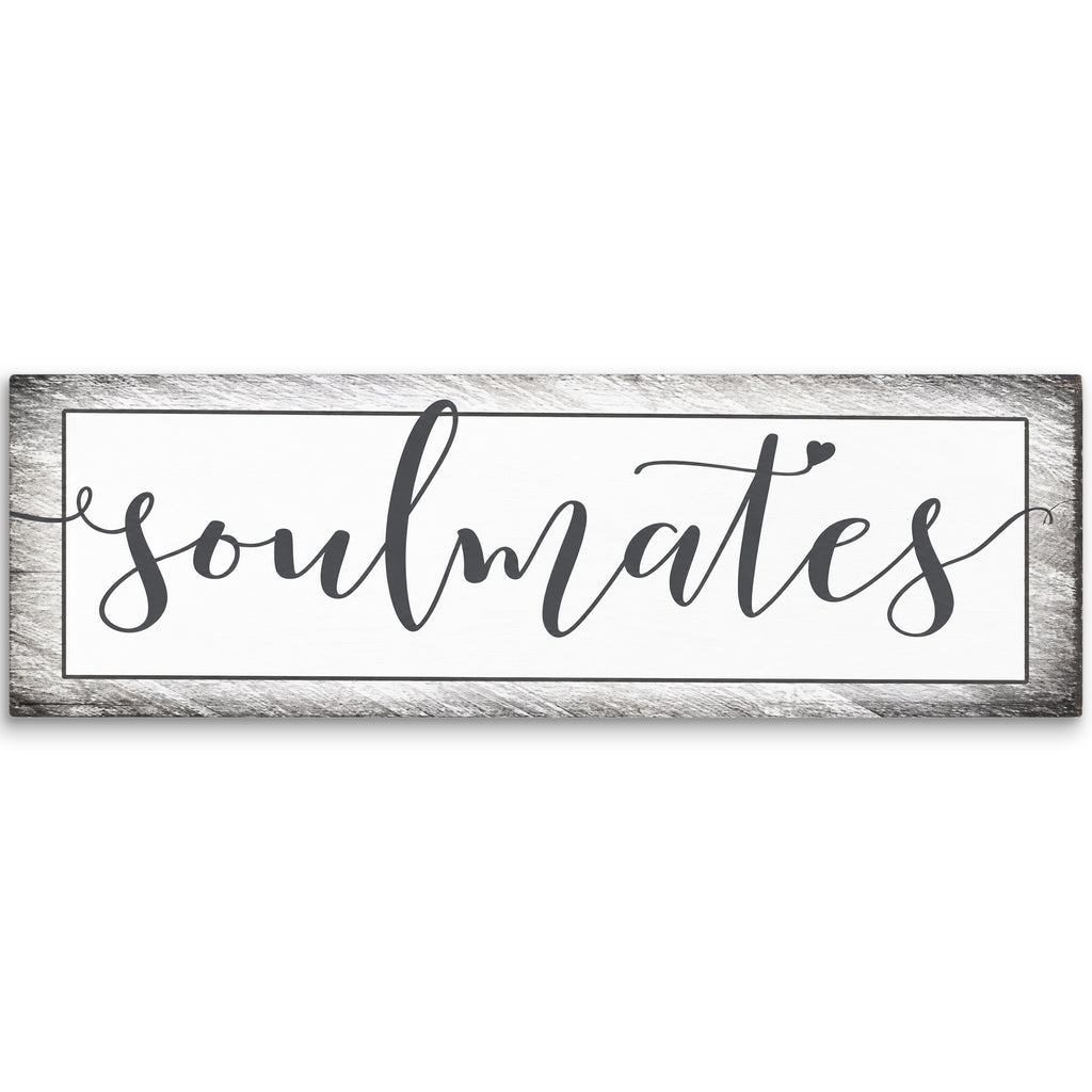 Soulmates Panoramic Canvas – Wide Above Bed Couple Wall Art